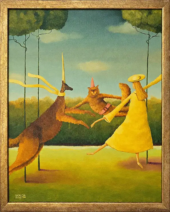 Leszek Sokół, Little Julia's Dream, 2015, Oil painting - canvas, 40 x 50
