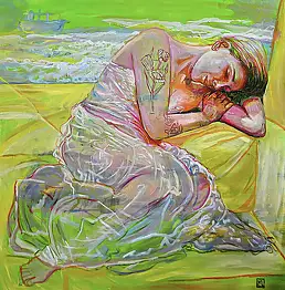 Małgorzata Limon, Sogno del mare, Quadro a olio - tela, 100 x 100