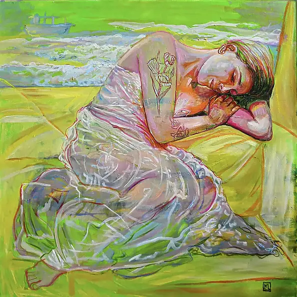 Małgorzata Limon, Sen o morzu, Obraz olejny - płótno, 100 x 100