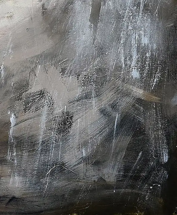 Iwona BORKOWSKA, Senny horyzont. Kolekcja „Za chwilę”, Inne, Laserunek, Obraz akrylowy, Techniki mieszane - płótno, 90 x 100