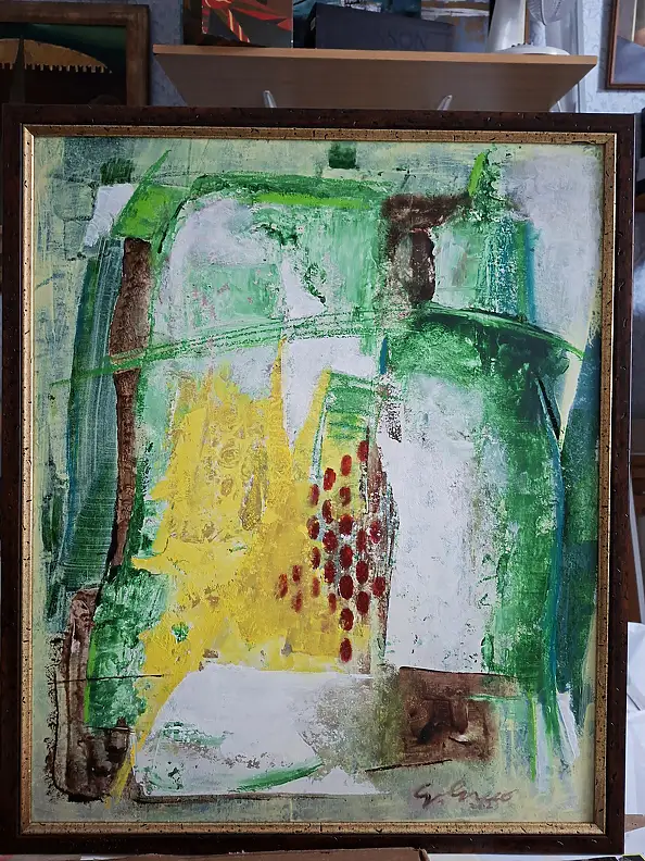 Giovanni Greco, Sens title, Peinture acrylique, Craie, Techniques mixtes - panneau, 50 x 60