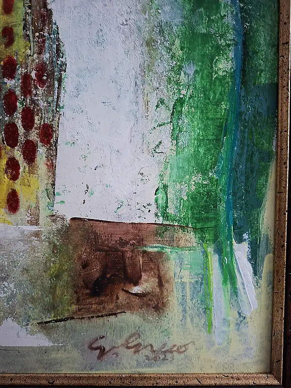 Giovanni Greco, Sens title, Peinture acrylique, Craie, Techniques mixtes - panneau, 50 x 60
