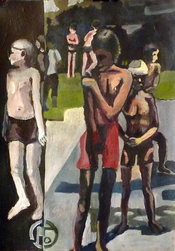 Piotr Smogór, Разделение, Акрилова картина - папір, 29 x 21