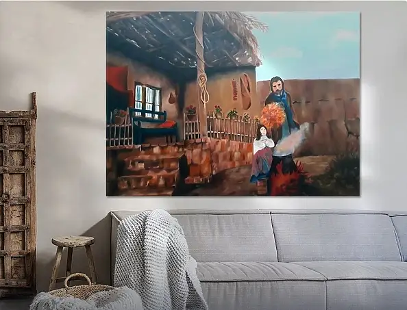 Maryam Gomizi, Heart of Heritage – Mary G, Oil painting - canvas, 70 x 50