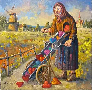 Dariusz Miliński, Serdeczna pani, Obraz olejny - płótno, 40 x 40
