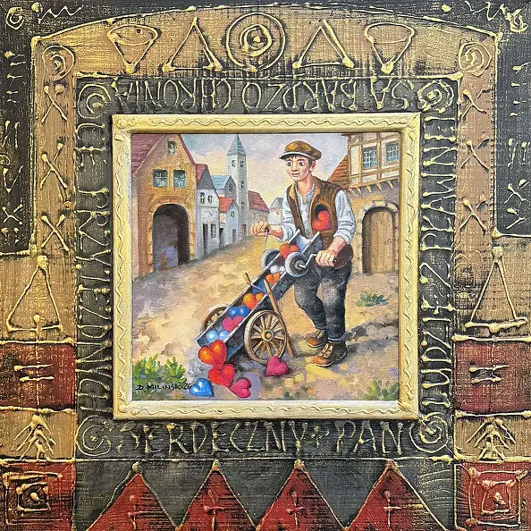 Dariusz Miliński, Monsieur cordial, Peinture à l'huile - toile, 30 x 30