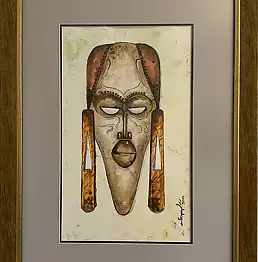 Katarzyna Lis, Серия масок. Маска 3, Акварелі - папір, 59 x 79