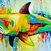 Olha Darchuk, Shark Energy, Obraz olejny - płótno, 70 x 40