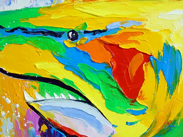 Olha Darchuk, Shark Energy, Obraz olejny - płótno, 70 x 40