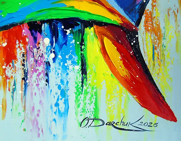 Olha Darchuk, Shark Energy, Obraz olejny - płótno, 70 x 40