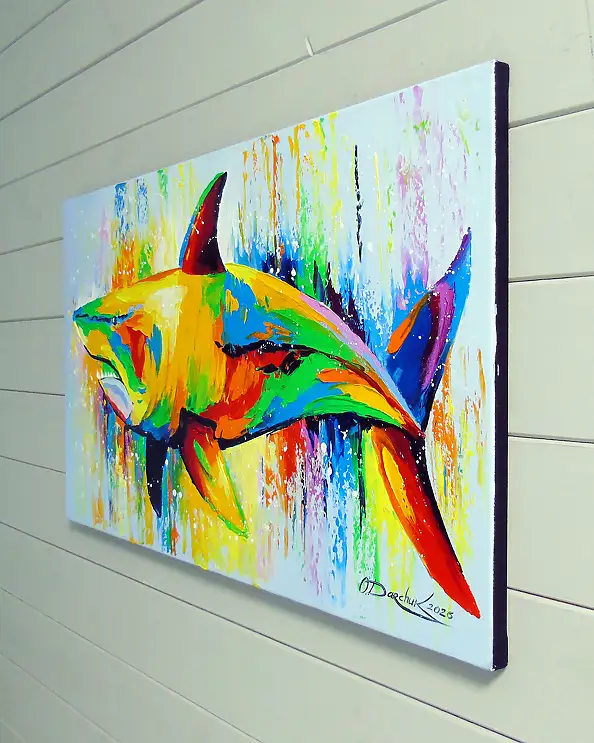 Olha Darchuk, Shark Energy, Obraz olejny - płótno, 70 x 40