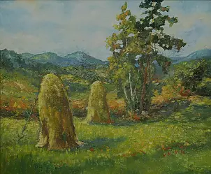 Teresa Mrugacz - Haymaking in the Beskids
