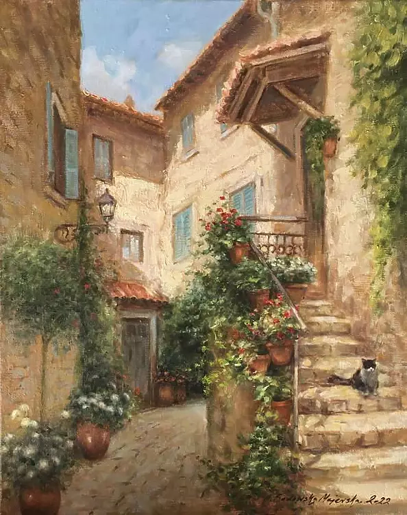 Małgorzata Sadowska Majewska - ,,Siedzący kot"(Prowansja)