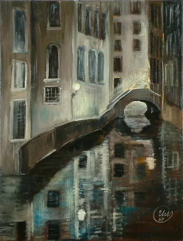 Urszula Nieborak - Cisza z cyklu Wenecja nocą