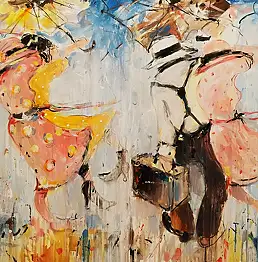 Dariusz Grajek, Strong gusts...., Acrylic painting, Oil painting - canvas, 118 x 80