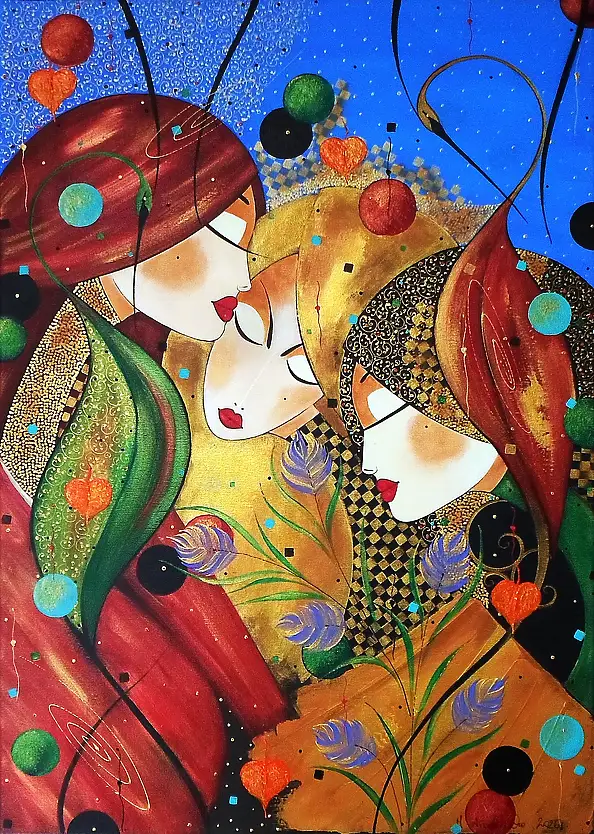 Marek Wierchuszko, Sisters, Acrylic painting - canvas, 50 x 70