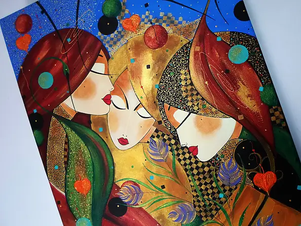 Marek Wierchuszko, Sisters, Acrylic painting - canvas, 50 x 70