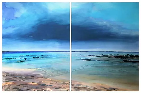 Joanna Magdalena - Siesta on Cap Ferret (diptych)