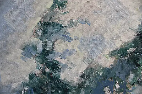 Henadzy Havartsou, Il margine della foresta, Quadro a olio - tela, 50 x 70