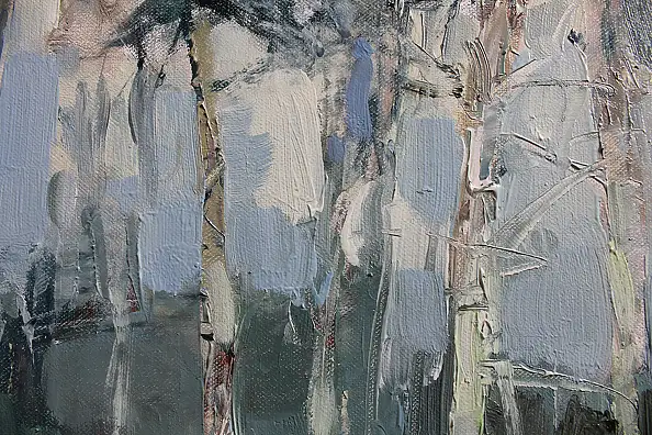 Henadzy Havartsou, Il margine della foresta, Quadro a olio - tela, 50 x 70