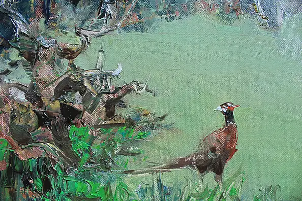 Henadzy Havartsou, Il margine della foresta, Quadro a olio - tela, 50 x 70