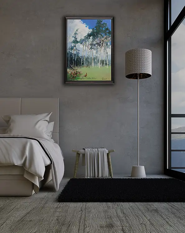 Henadzy Havartsou, Il margine della foresta, Quadro a olio - tela, 50 x 70