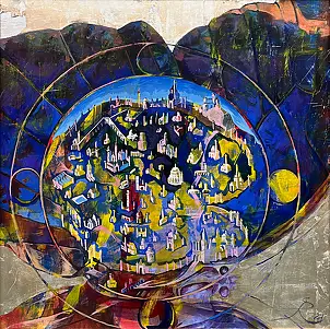 Rita Staszulonok, Skrzydło Motyla-III, Tempera - karton/tektura, 70 x 70