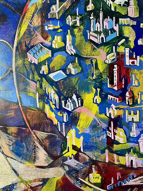Rita Staszulonok, Skrzydło Motyla-III, Tempera - karton/tektura, 70 x 70