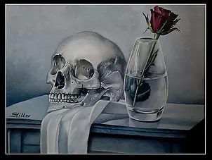 Małgorzata Wagner - Skull with rose