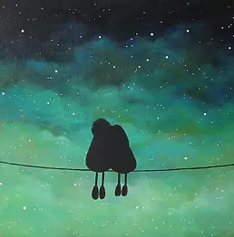Marta Wideńska, Cielo e storia blu, Dipinto acrilico - tela, 50 x 40
