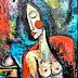 katarzyna nachajska, Une trace de rouge, Autres, Peinture acrylique, Techniques mixtes - toile, 80 x 100