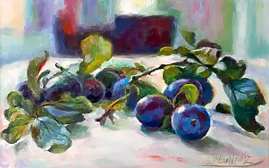 Barbara Gulbinowicz - Plums on the table