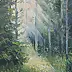 Sabina Salamon, The sun in the forest, Oil painting - canvas, 30 x 40