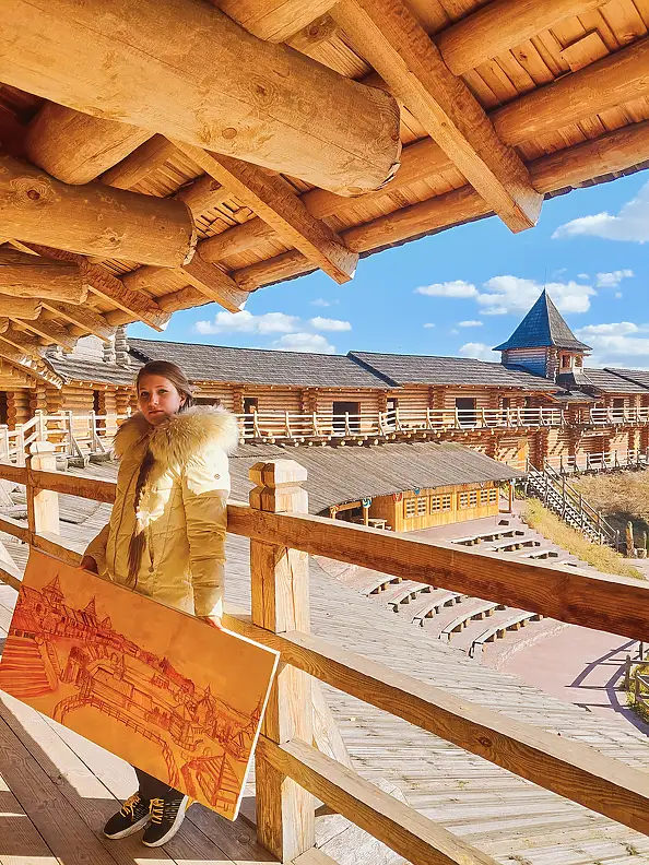 Anastasiia Kurkova, Słoneczna twierdza, Obraz olejny - płótno, 100 x 50