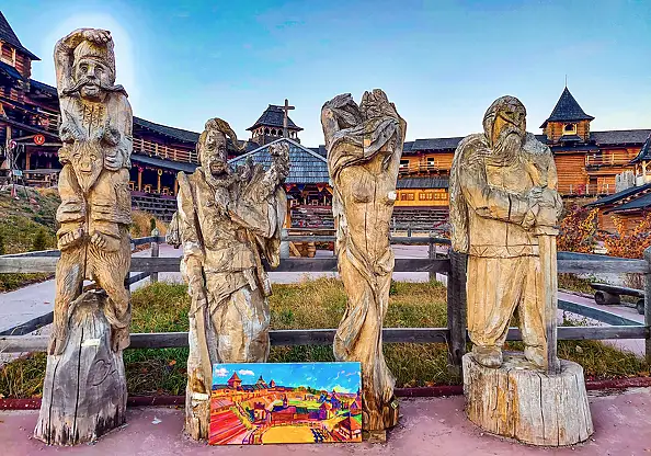 Anastasiia Kurkova, Słoneczna twierdza, Obraz olejny - płótno, 100 x 50