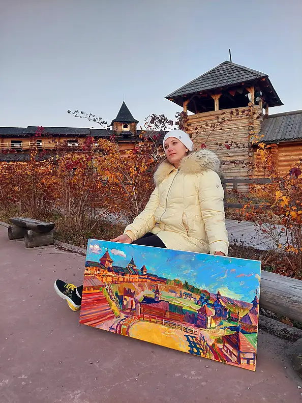 Anastasiia Kurkova, Słoneczna twierdza, Obraz olejny - płótno, 100 x 50