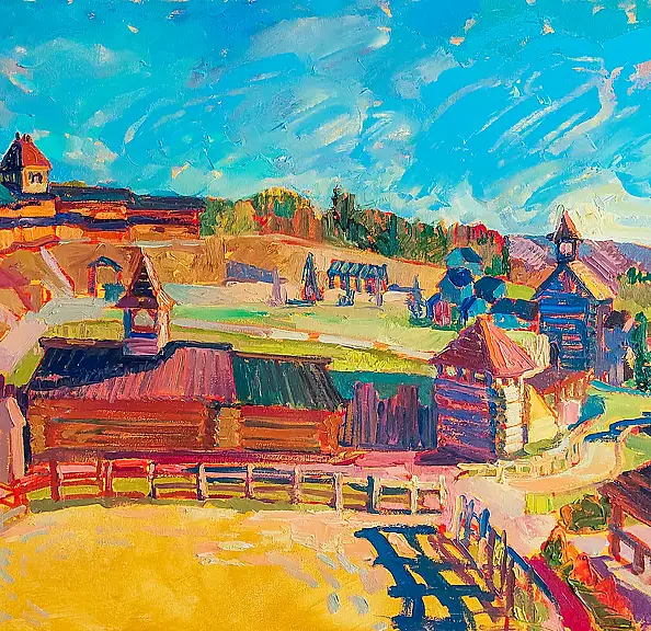 Anastasiia Kurkova, Słoneczna twierdza, Obraz olejny - płótno, 100 x 50