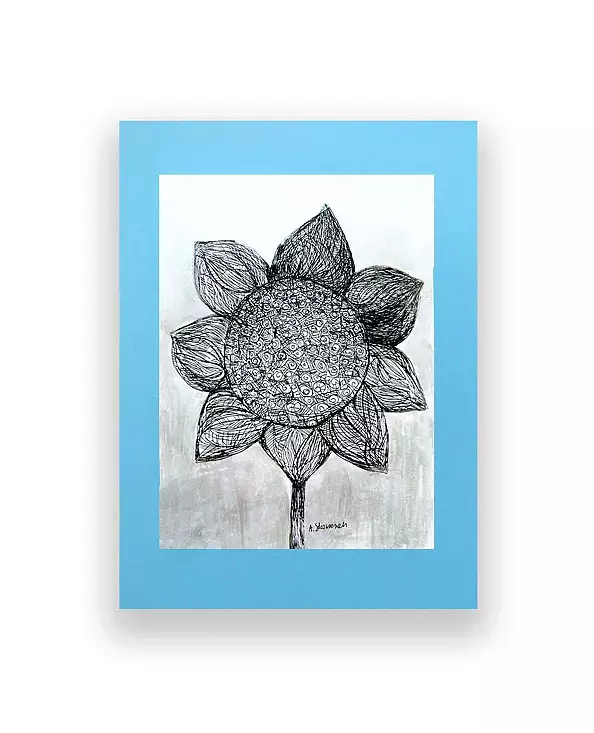 Anna Skowronek - Sunflower sketch black and white