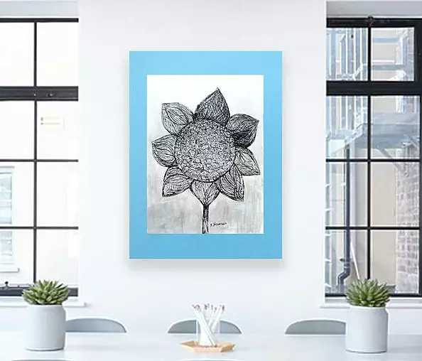 Anna Skowronek - Sunflower sketch black and white