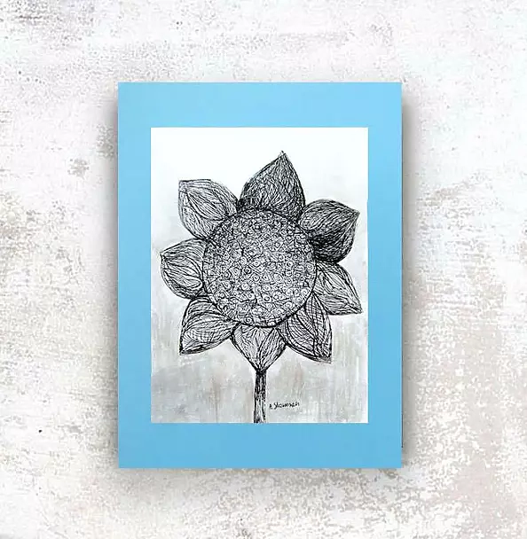 Anna Skowronek - Sunflower sketch black and white