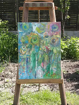 Eryk Maler - Sunflowers, 60x80 cm, 2022/23