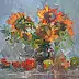 Krzysztof Tracz, Sunflowers, Oil painting - canvas, 60 x 50