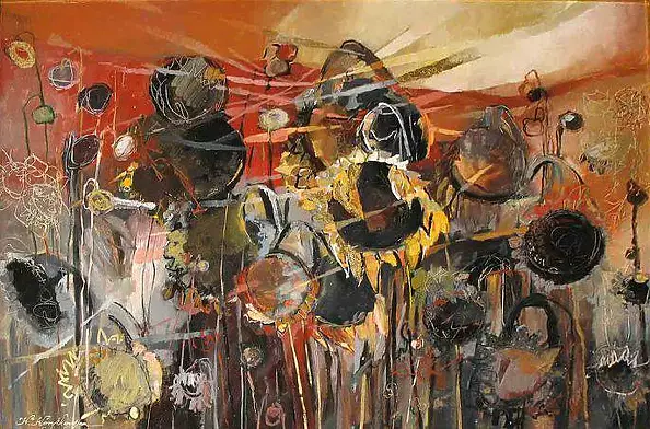 Katarzyna Korytkowska - Sunflowers in a mirror