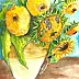 Bożena Ronowska - Sonnenblumen in einer Vase
