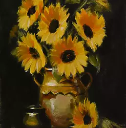 Krzysztof Kloskowski - "Sunflowers in a vase"
