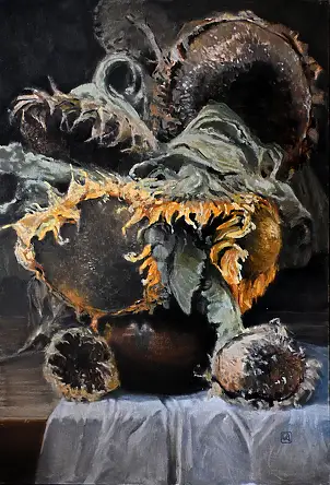 Agnieszka Długołęcka - Słoneczniki z dzbanem