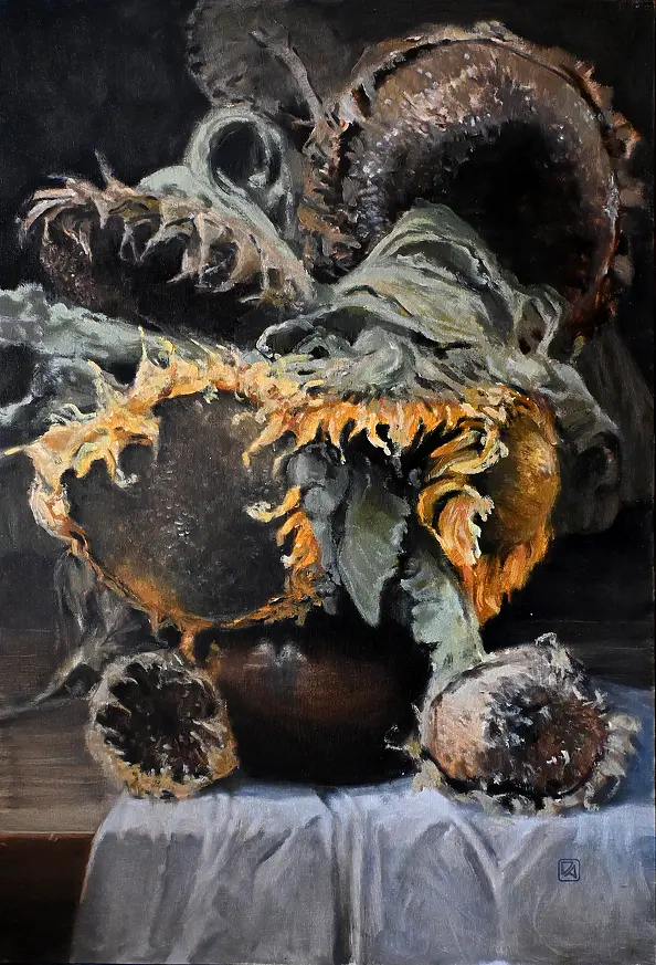 Agnieszka Długołęcka - Słoneczniki z dzbanem