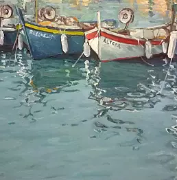 Giuseppe Bonci - Small boats "gozzo" in Camogli