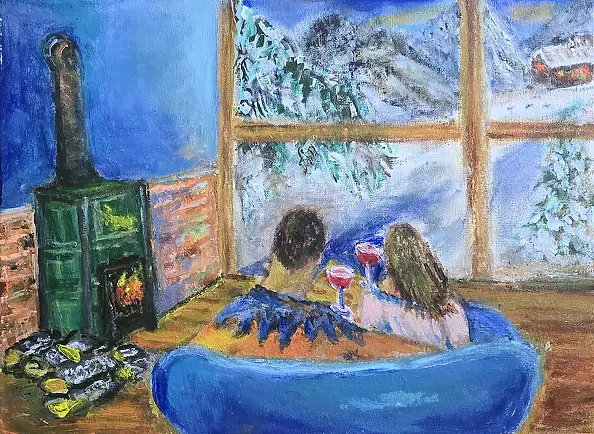 Krystyna Mościszko - Breakfast in bed, canvas print 30x40x1cm