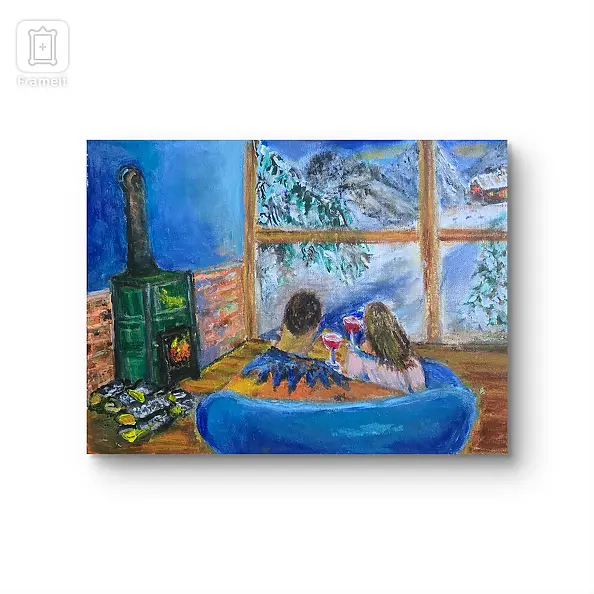 Krystyna Mościszko - Breakfast in bed, canvas print 30x40x1cm